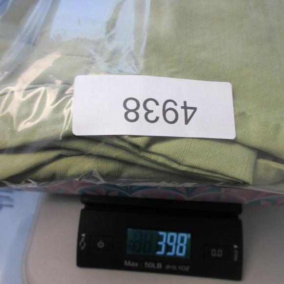 Uniqlo Pleated Cropped Pants High Waist Wide Leg Casual Green Linen Rayon 398 - Picture 13 of 13